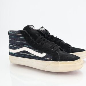 Vans SK8 Knit Lines Suede Hi Top Lace Up Black Skate Sneakers Women's 8.5